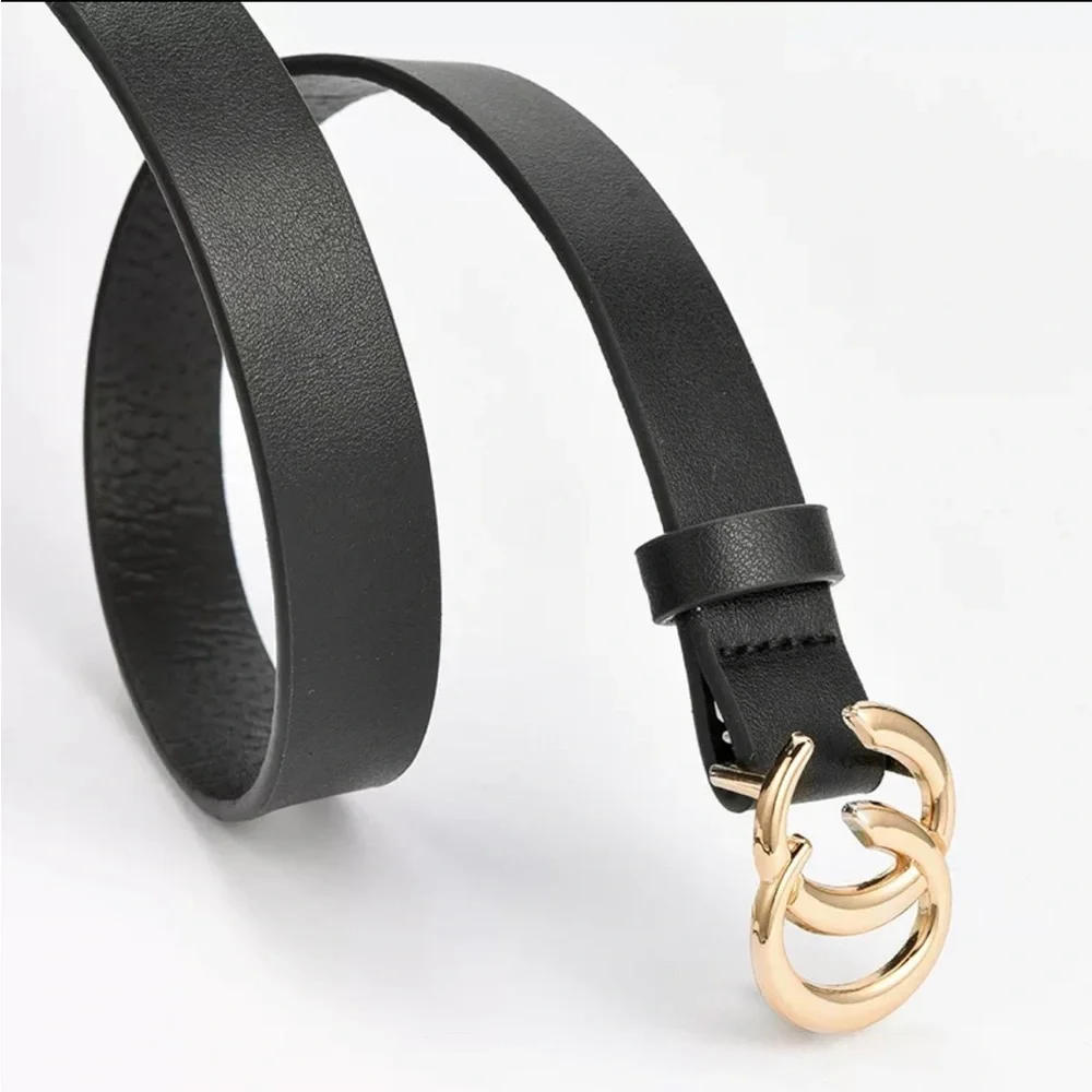 (Last 1) Double C belt for women in camel color with a gold buckle - Picture 2 of 4